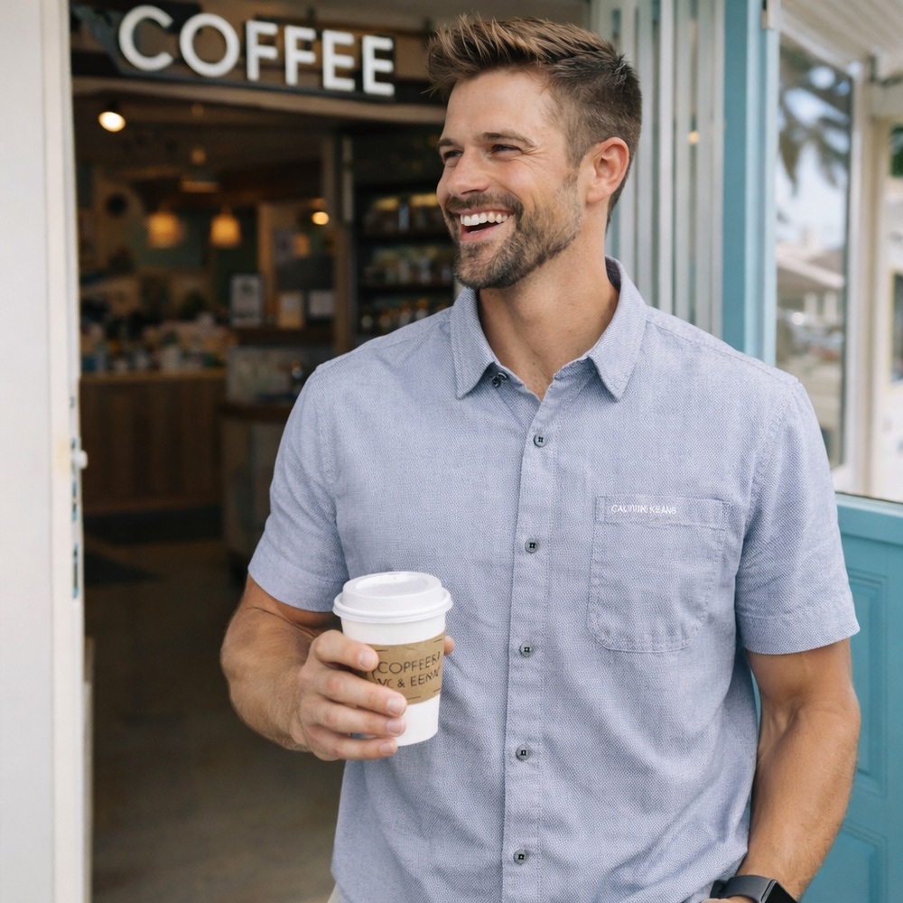 Calvin Klein Jeans Heavy Duty Cotton Button Up Down Mens Size Medium Gray Shirt